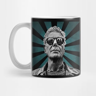 Anthony Bourdain II Retro Pixel II 70s Mug